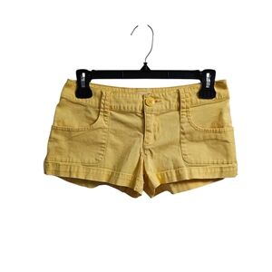 Mossimo Vintage y2k Yellow Micro Chino Shorts Size 1 Super Low Rise